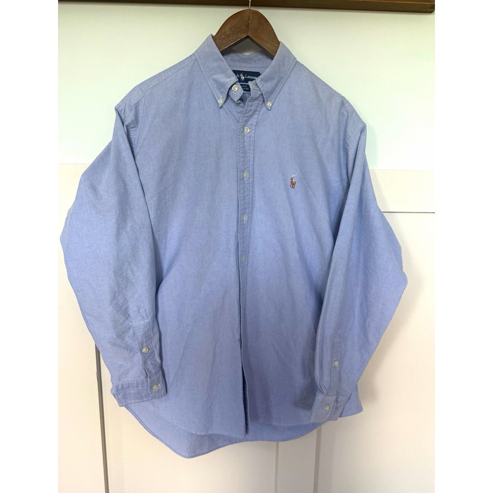 Ralph Lauren Blake Button-Down Long Sleeve Classic Fit Cotton Shirt large blue